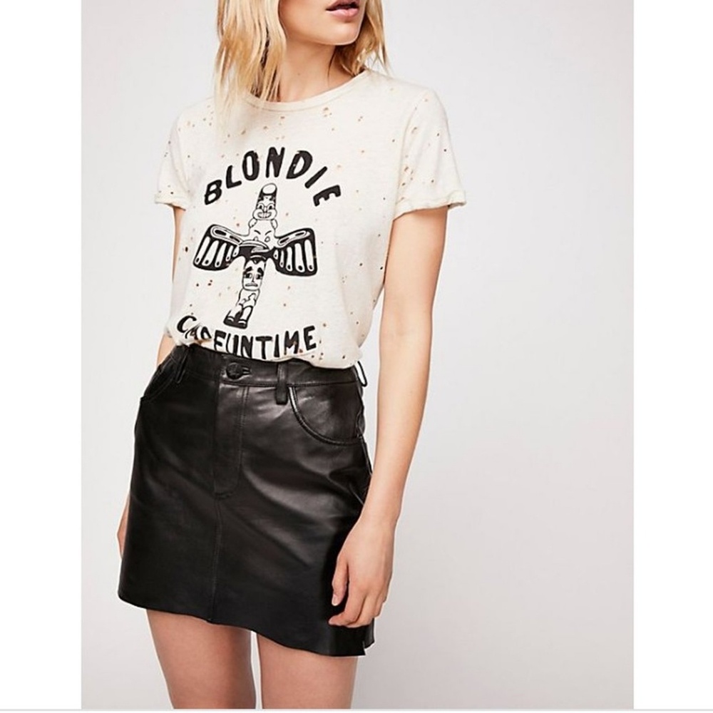 Free People One Teaspoon Leather Skirt